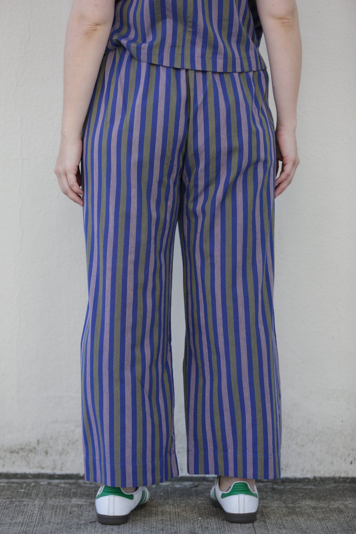 Mata Traders Emmy Drawstring Pant in Lavender Stripe