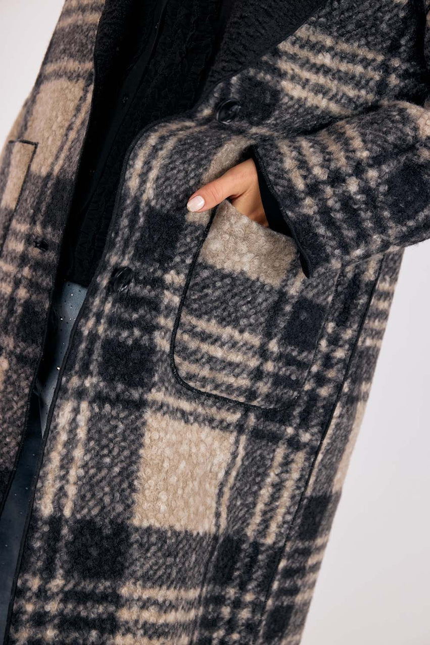 SAGE THE LABEL Sabrina Double Faced Plaid Coat