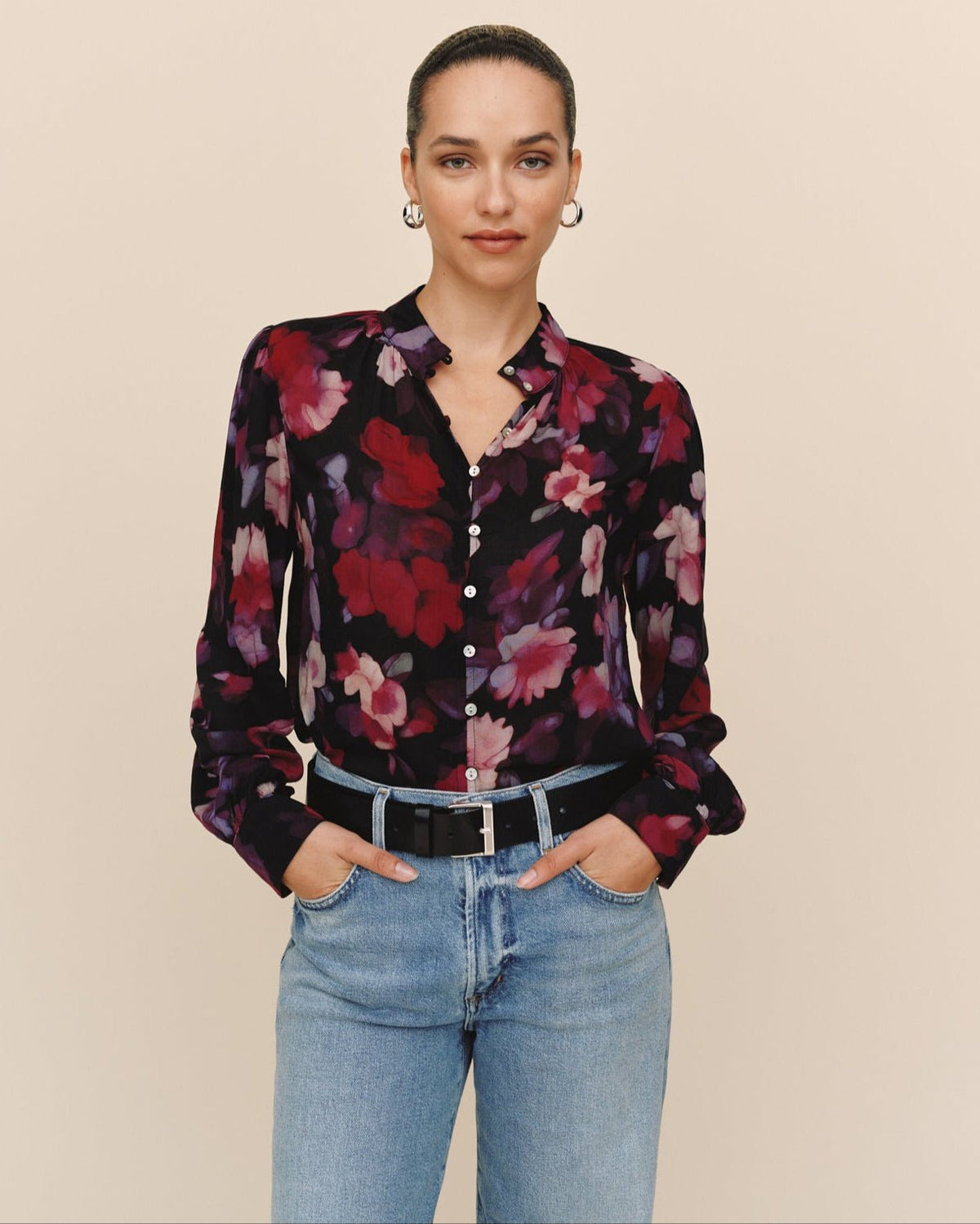 Bella Dahl Shirred Button Up Blouse