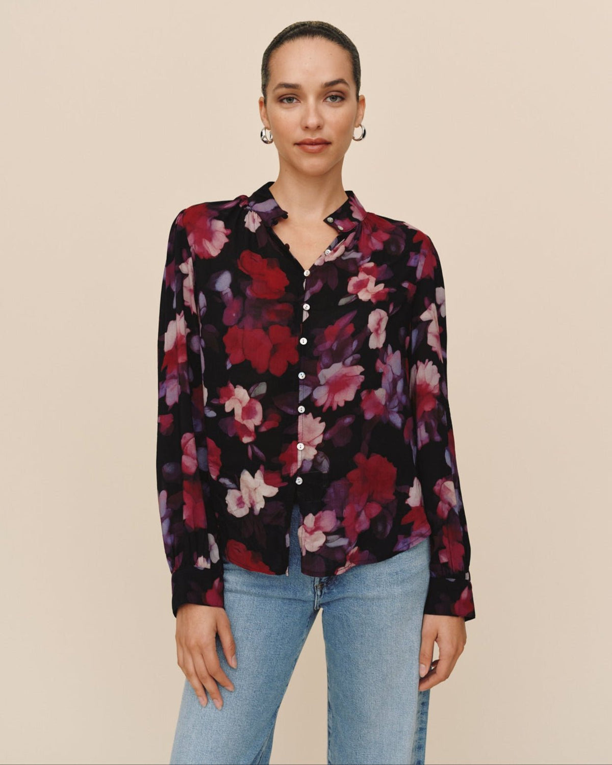 Bella Dahl Shirred Button Up Blouse