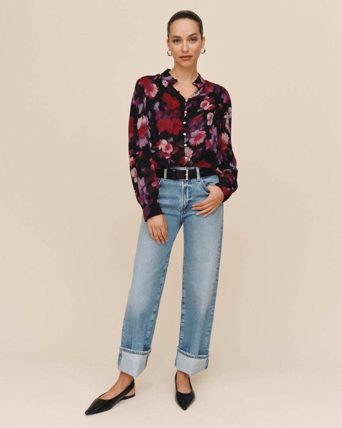 Bella Dahl Shirred Button Up Blouse