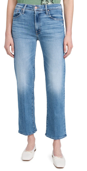 Mother Mid Rise Rambler Zip Ankle in Out Of The Blue