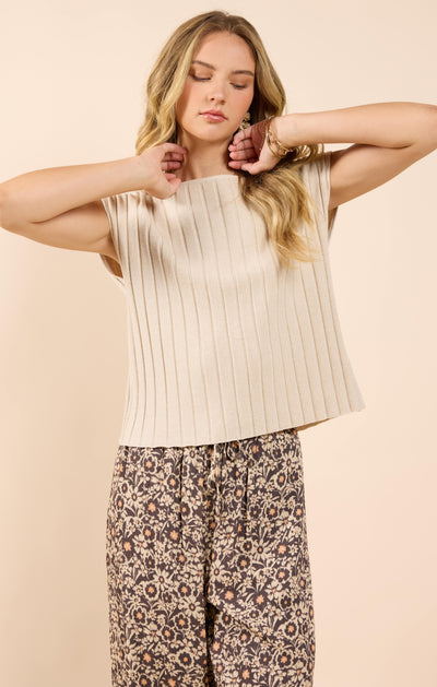 Sadie & Sage Rider Sleeveless Sweater with Back Buttons