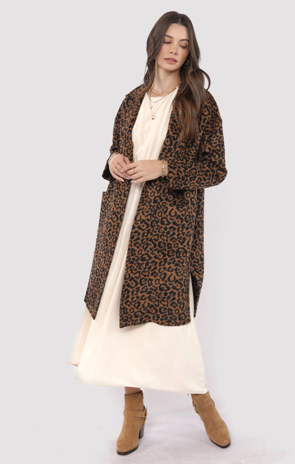 Sadie &amp; Sage Animal Instinct Leopard Coat
