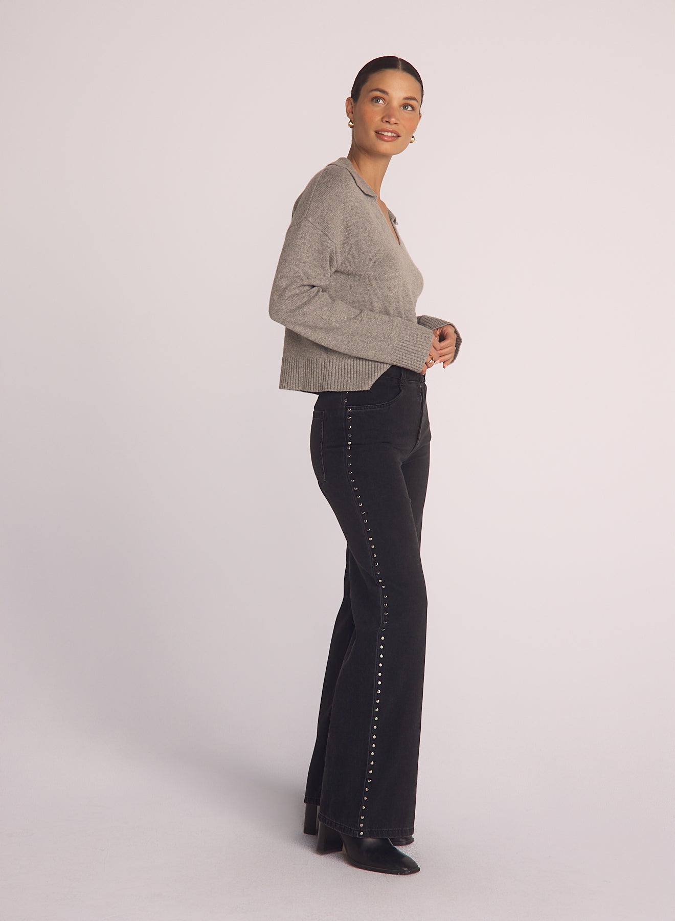 Bella Dahl Anya Studded Vintage Jean in Moon Shadow Wash