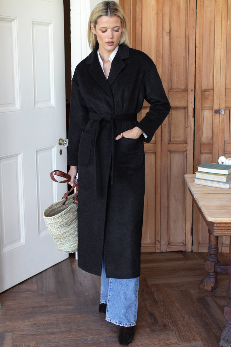 EMERSON FRY Drop Shoulder Long Coat Charcoal