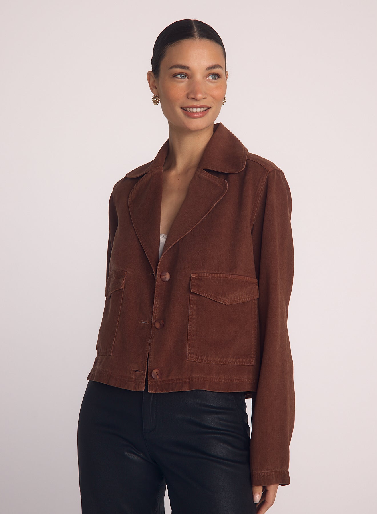 Bella Dahl Utility Crop Trench Honey Oak