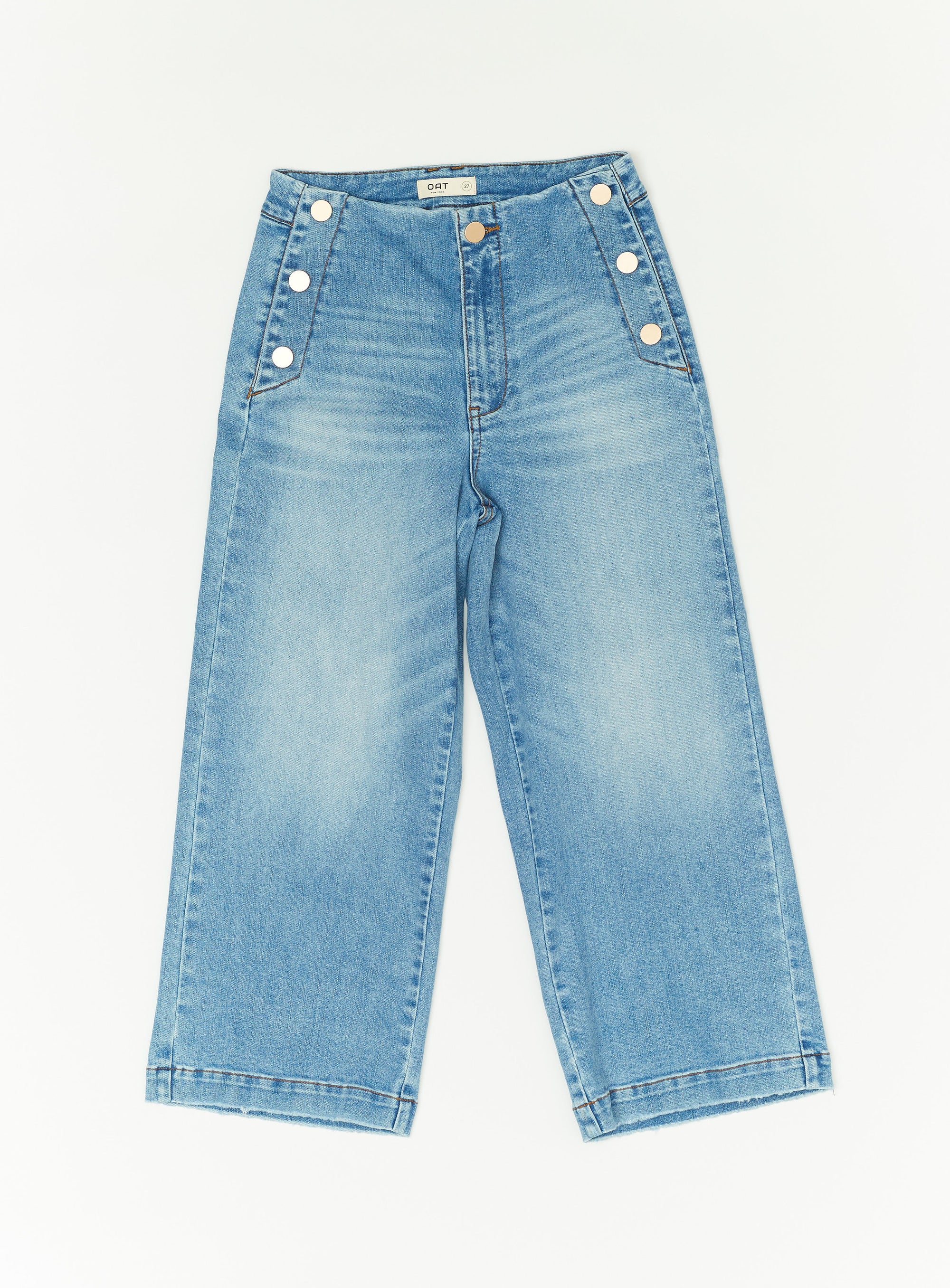 OAT High Rise Sailor Wide Leg Jeans in Ophelia Medium Wash