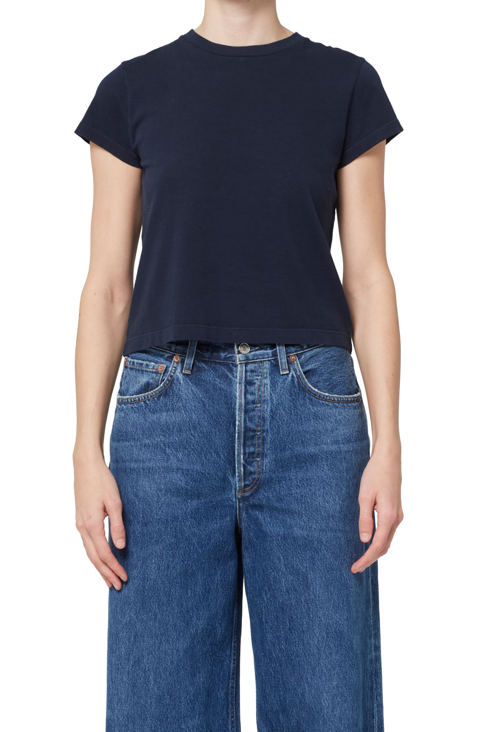 AGOLDE Adine Shrunken Tee Storm