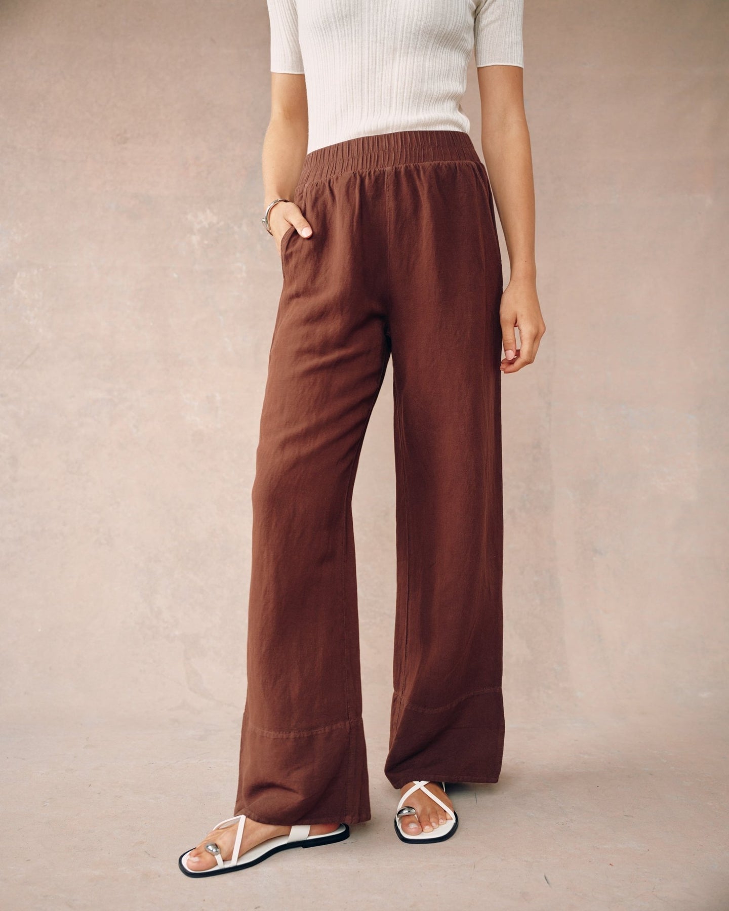 Bella Dahl Wide Leg Pant in Henna Brown