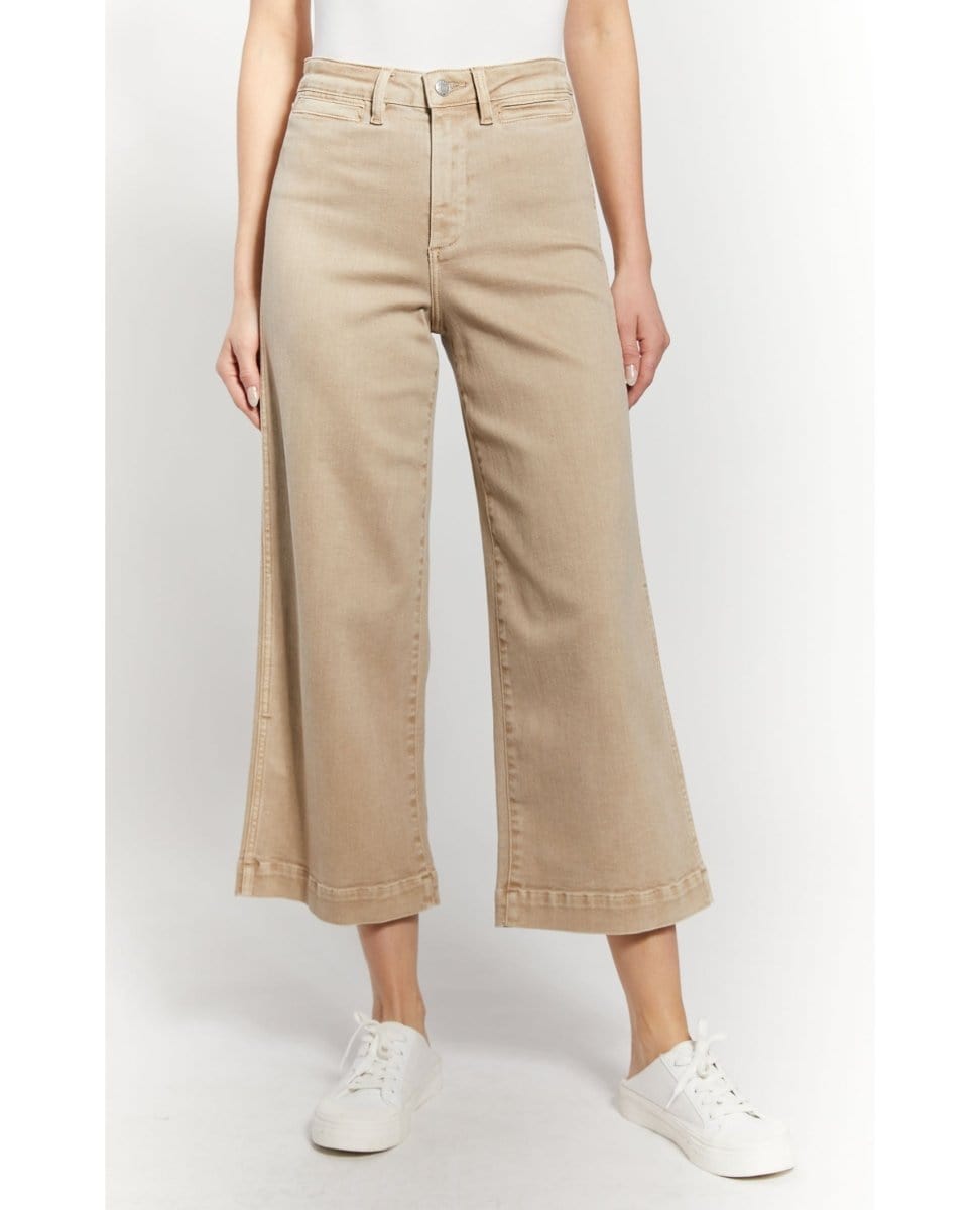 OAT High Rise Wide Leg Crop Jean in Timeless Taupe