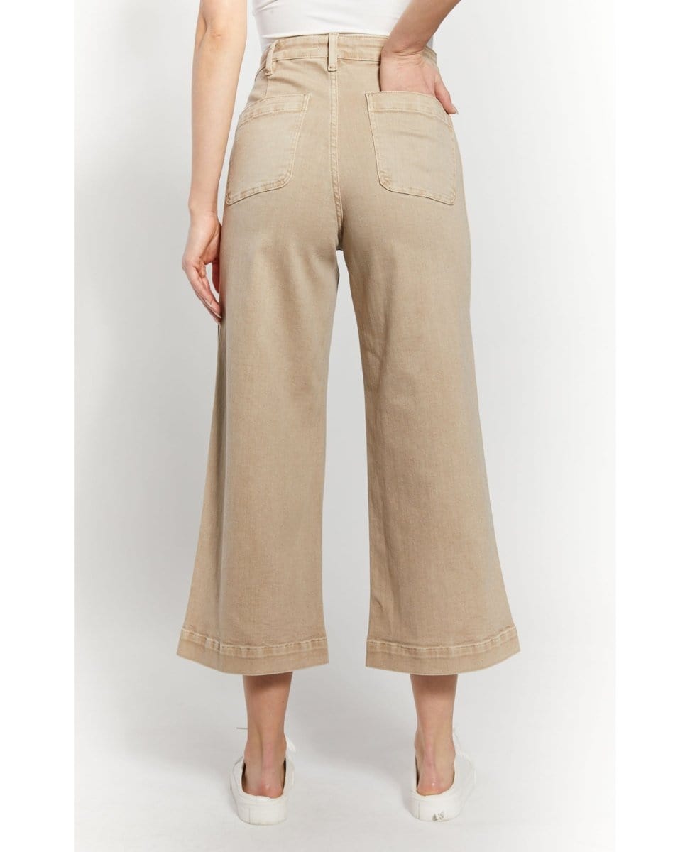 OAT High Rise Wide Leg Crop Jean in Timeless Taupe