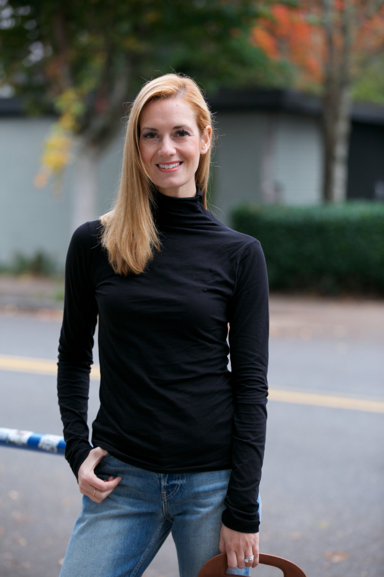 Velvet by Graham & Spencer Talisia Mock Neck Tee Black