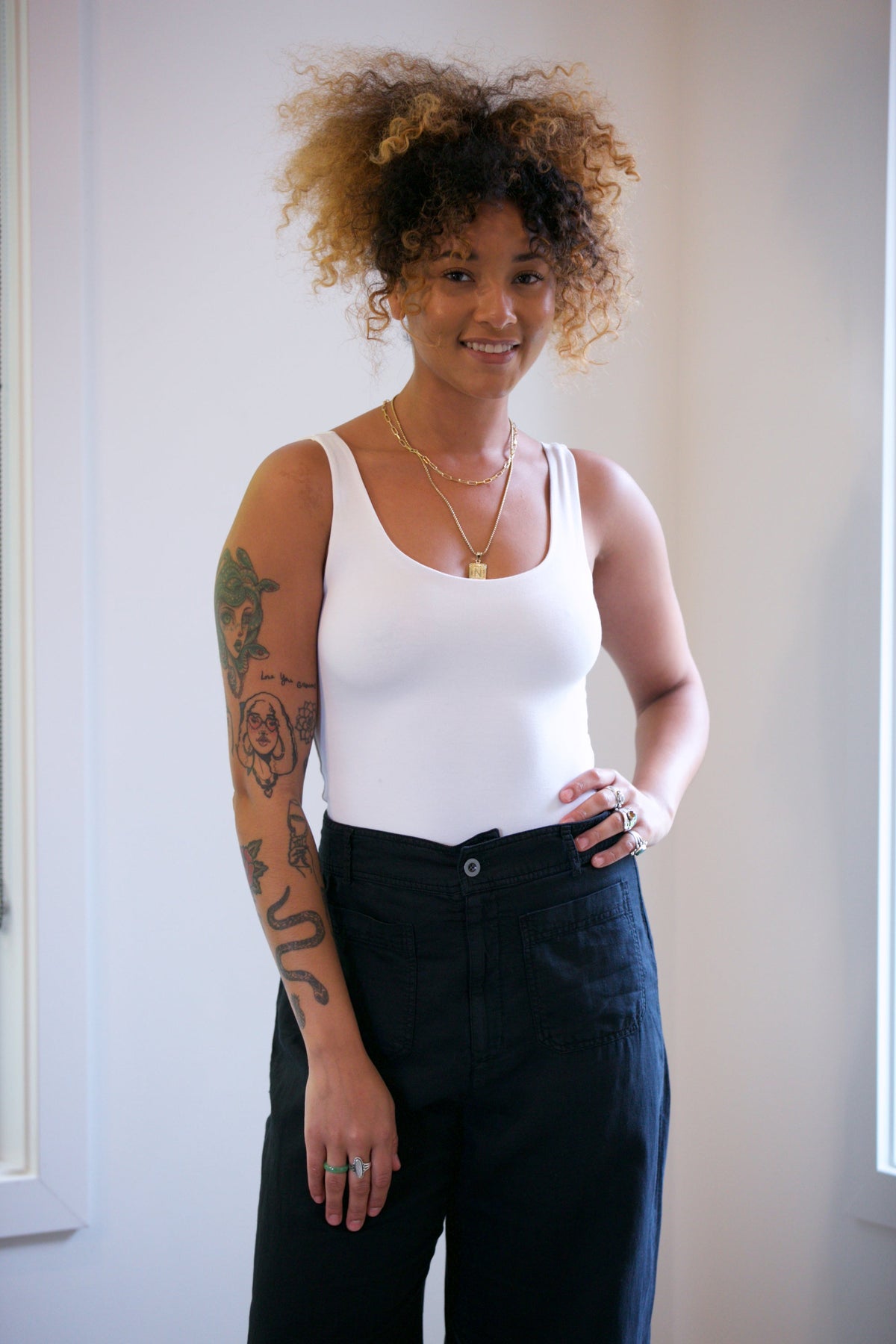 NYLAND Zaylee Jersey Tank Off White