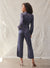 Bella Dahl Gathered Button Front Jumpsuit Smoke Shadow