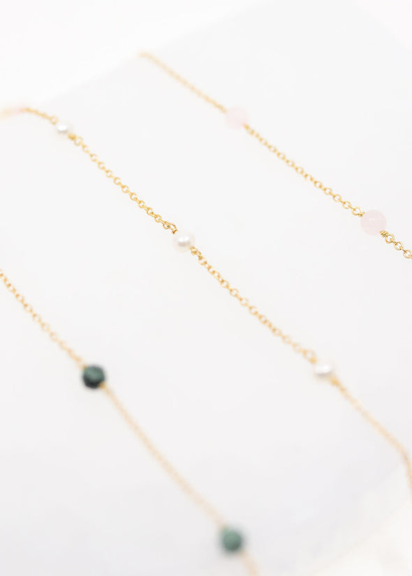 The Land of Salt Rose Quartz Drop Choker Necklace