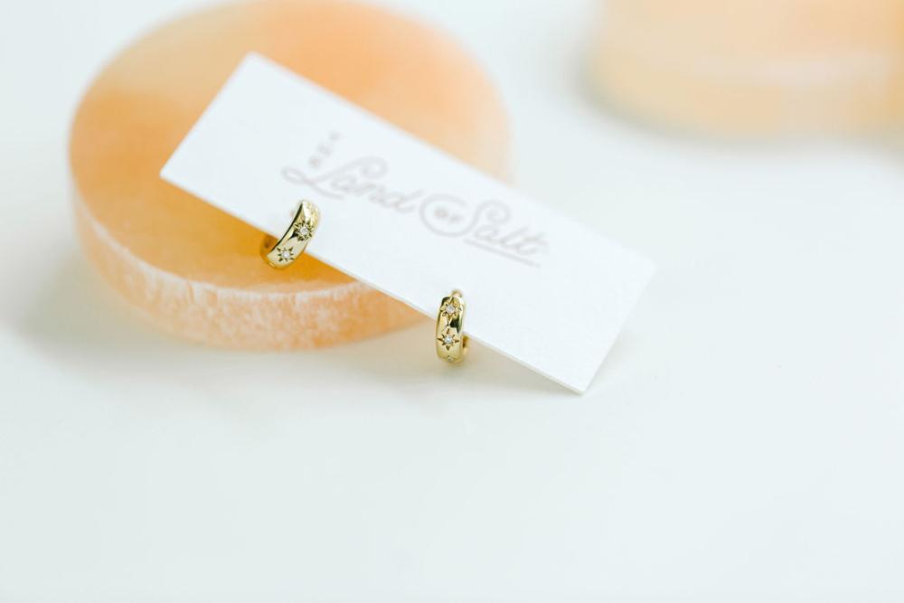 The Land of Salt Stargazer Huggie Hoops